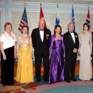 Gathered for the ASF Gala in New York (from left): President Tarja Halonen (from left), Queen Sonja, King Harald, Queen Silvia, King Carl Gustaf, Crown Princess Mary, Crown Prince  Fredrik, Dorrit Moussaieff, President Ólafur Ragnar Grímsson and Princess Madeleine (Photo: Lise Åserud / Scanpix)